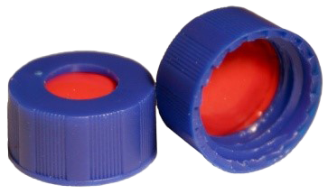 CS-100010 - 2 mL, 9 mm Blue Screw Cap, Red PTFE/White Silicone/Red PTFE 0.040 Thickness, Pkg. 100