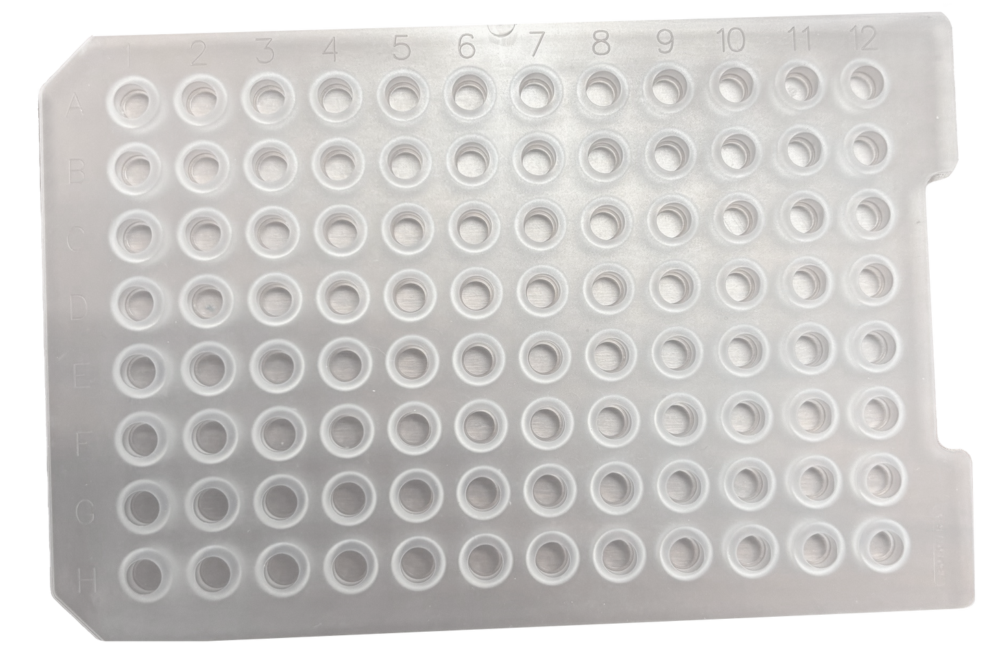 CS-100056 - 96 Round Well Plate Sealing Mat, 7 mm Diameter Plug, Premium Clear Silicone, Ultra Low Bleed, Pkg. 5