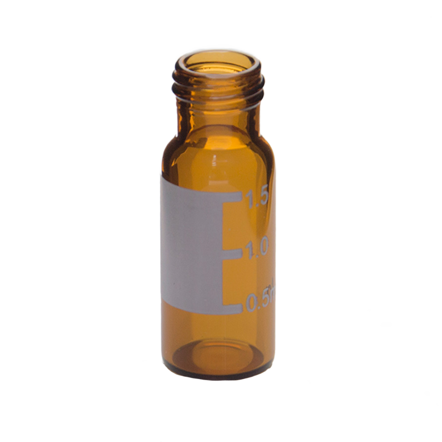 CV-100003 - 2 mL Amber Glass 9 mm Screw Top Vial, with Write-on Spot, 11.6 x 32 mm, 7.0 Type Glass, Value Line, Pkg. 100