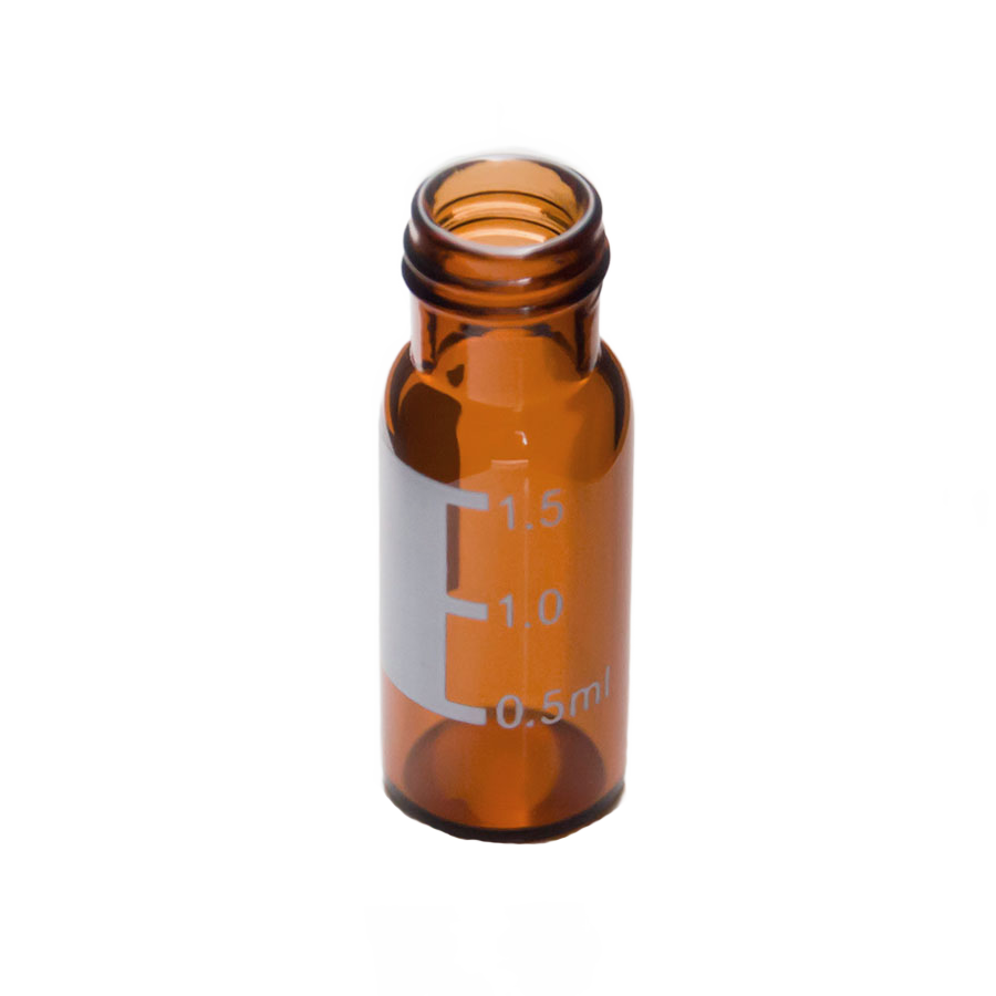 CV-100007 - 2 mL Amber Glass 9 mm Screw Top Vial with Write-on Spot, 1 ...