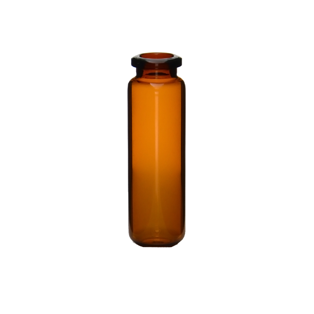 CV-100032 - 20 mL Amber Glass 20 mm Crimp Top Headspace Vial, Round Bottom, 22.8 x 75 mm, 5.0 Type Glass, Value Line, Pkg. 100