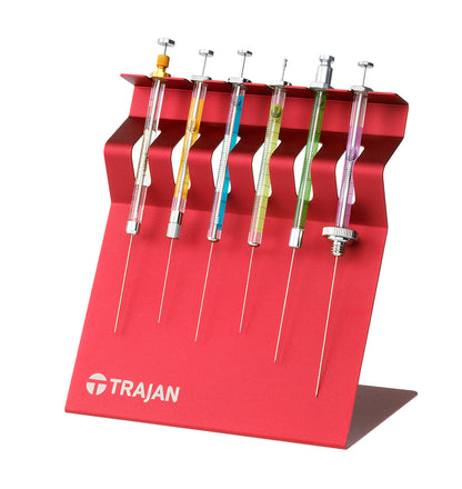 CY-100023 - 6 Syringe Rack for 8 mm Barrel OD Syringes, Holds 6 Standard SGE Syringes with Barrel OD up to 8 mm