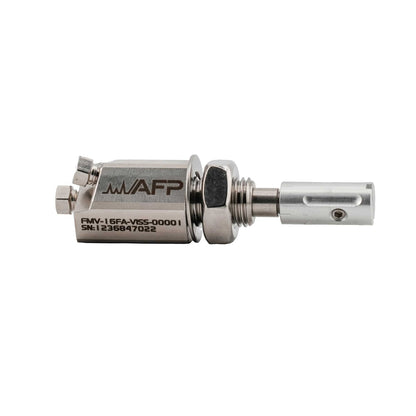 FMV-16FA-VISS-00001 - Flow Metering Valve, 1/16" fine adjustment, Viton, SS300, short nut, 10 µm frit, clear, lubricated (Needle Valve)